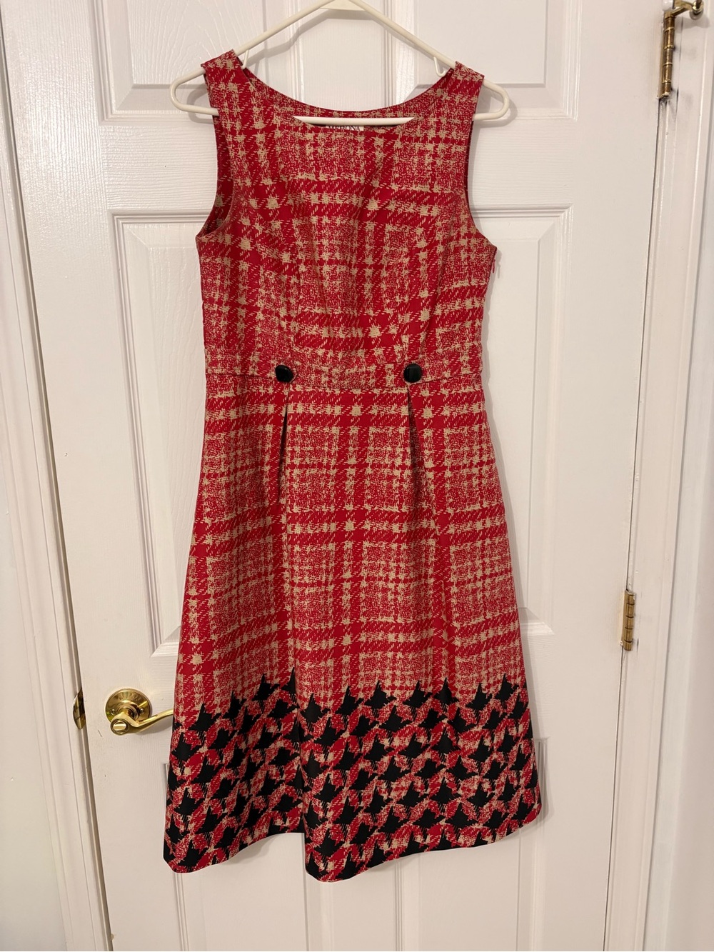 Merona Red and Black Plaid Midi Dress